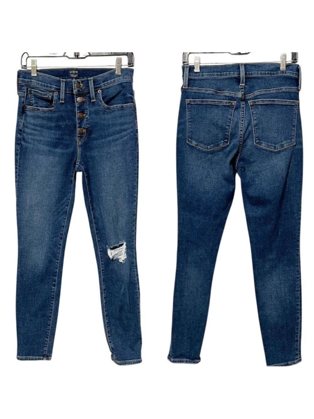 J. Crew Women's Blue Mid Rise Skinny Jeans 28